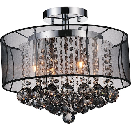 Cwi Lighting Radiant 6 Light Drum Shade Flush Mount With Chrome Finish 5062C16C (Smoke + B)